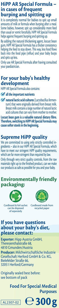 HiPP Anti-Reflux Special Milk Powder Multi-Stage Formula (300g) EmmBaby