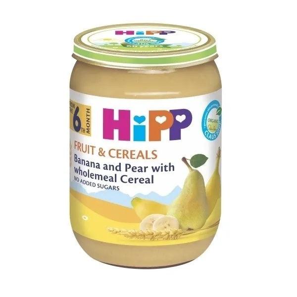 HiPP Banana And Pear With Wholemeal Cereal Puree 190G - 6 Jars EmmBaby