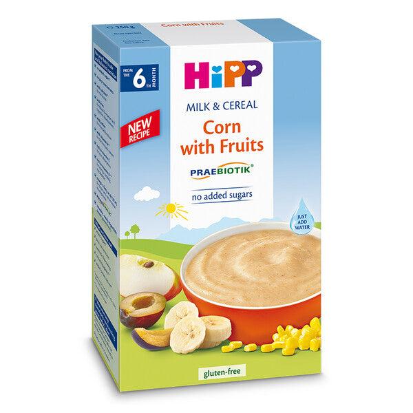 HiPP Corn With Fruit Organic Milk & Cereal 250G - 3 Pack EmmBaby