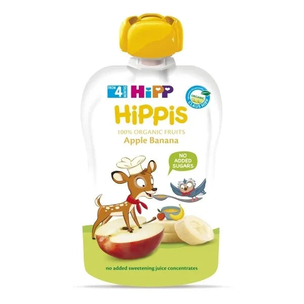 HiPP Hippis Apple Banana Puree 100g - 6 Pouches EmmBaby