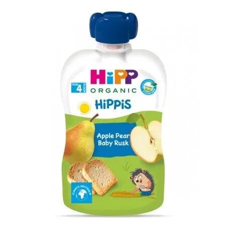 HiPP Hippis Apple Pear Puree With Baby Rusk 100G - 6 Pouches EmmBaby