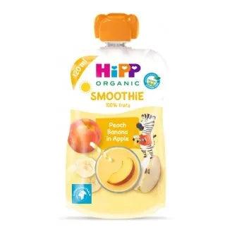 HiPP Hippis Smoothie Drink Peach Banana Apple 120g - 6 Pouches EmmBaby