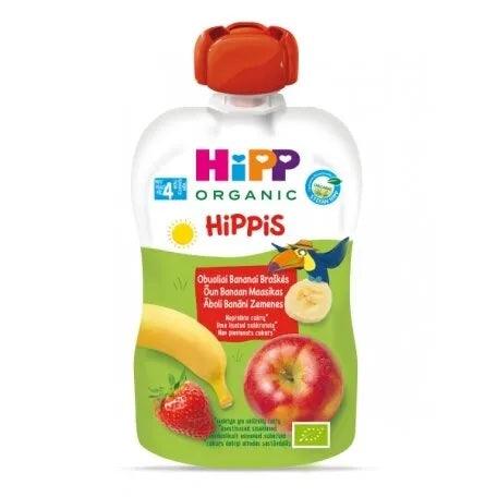 HiPP Hippis Strawberry Banana In Apple Puree 100 G - 6 Pouches EmmBaby