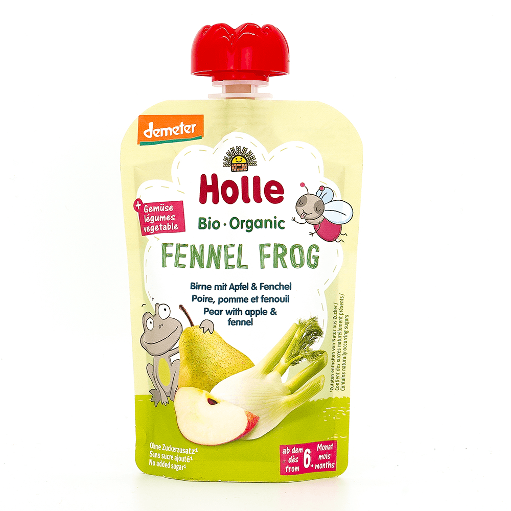 Holle Fennel Frog: Pear, Apple & Fennel (6+ Months) - 6 Pouches EmmBaby