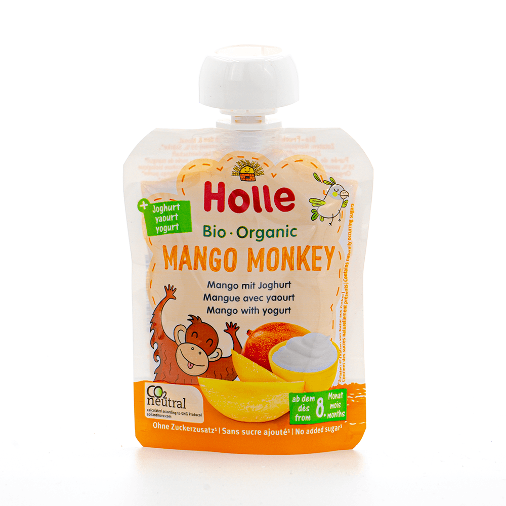 Holle Mango Monkey: Mango & Yogurt (8+ Months) - 6 Pouches EmmBaby