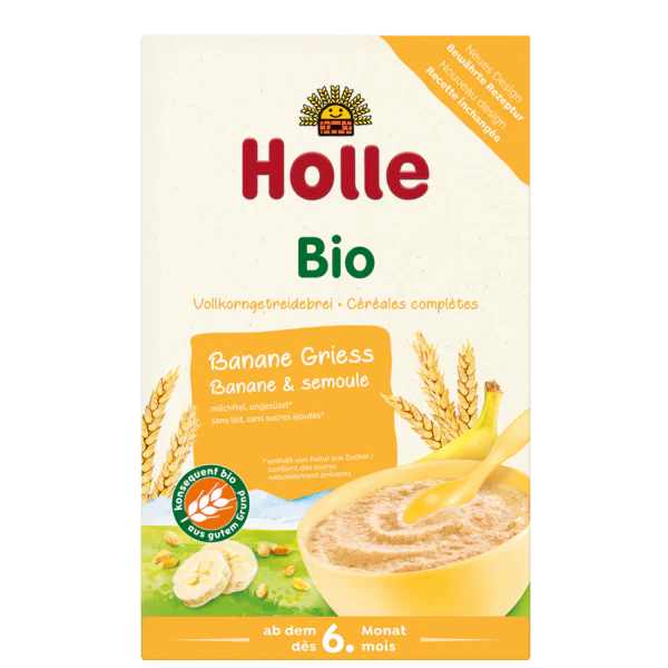 Holle Organic Fruit Porridge Banana-Semolina 250 G - 3 Pack EmmBaby