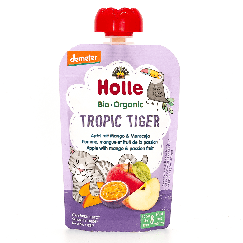 Holle Tropic Tiger: Apple, Mango & Passion Fruit (8+ Months) - 6 Pouches EmmBaby