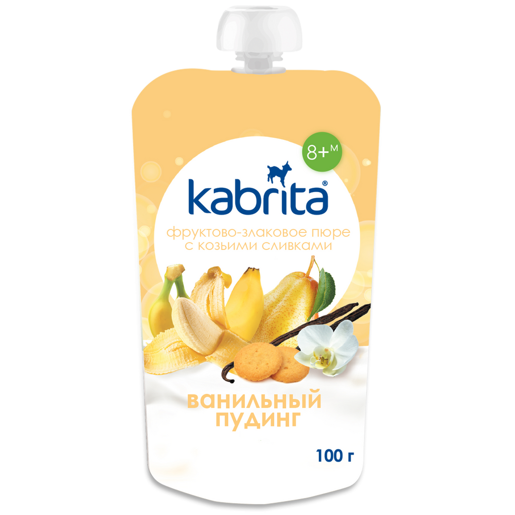Kabrita Vanilla Pudding With Fruit, Cereal And Goat Cream 100 G - 6 Pouches - EmmBaby